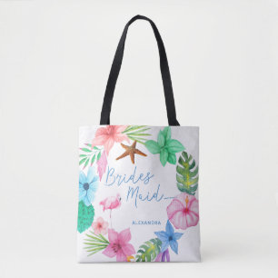 Tote Bag Luau destination mariage bidesmaid floral tropical