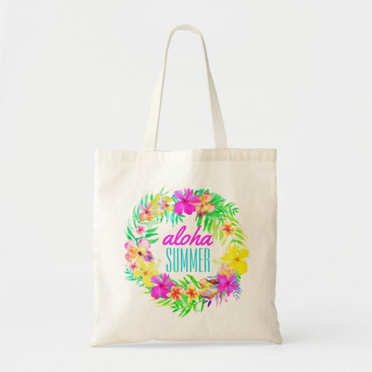 Tote Bag Luau Tropical Hawaiian Aloha Summer (Devant)