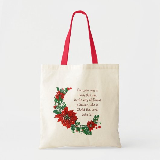 Tote Bag Luc 2:11 Écriture pour Noël Bible Verse (Devant)