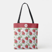 Tote Bag Lucieux Motif de fraises d'été Monogramme (Dos)