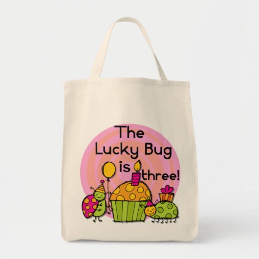 Tote Bag Lucky Bug Cupcake 3e Anniversaire Tshirts et cadea (Devant)