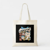 Tote Bag Lucky Cat Art – Maneki Neko with Gold Coin (Dos)