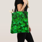Tote Bag Lucky Celtic Irish Green Shamrocks (De près)