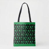 Tote Bag Lucky Motif Clover en vert et noir (Devant)