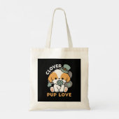 Tote Bag Lucky Pup with Clover - St. Patrick's Day Cadeau (Dos)