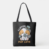 Tote Bag Lucky Pup with Clover - St. Patrick's Day Cadeau (Dos)
