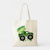 Tote Bag Lucky Saurus Rex Saint Patrick Dinosaur shamrock (Dos)