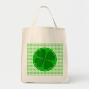 Tote Bag Lucky Shamrock Green À damiers