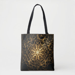 Tote Bag Lueur Sacrée de Géométrie Dorée