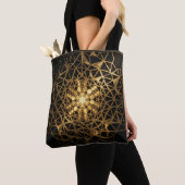 Tote Bag Lueur Sacrée de Géométrie Dorée (De près)