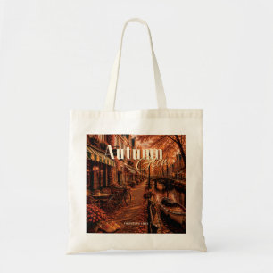 Tote Bag Lumière d'automne Amsterdam Vibes Illustration de