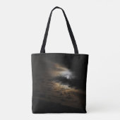 Tote Bag Lumière de la lune sur nuages Ciel de nuit Photo p (Dos)