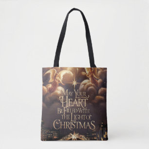 Tote Bag Lumière de Noël Angélique carte postale design