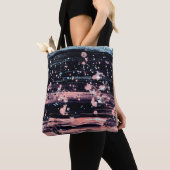 Tote Bag Lumière glamour gris foncé rose (De près)