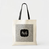 Tote Bag Lumière grise argentée paillettes scintillent Mono (Devant)