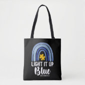 Tote Bag Lumière It Up Blue Rainbow Sensibilisation sur l'a (Devant)