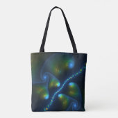 Tote Bag Lumières de l'Imaginaire Abstrait Bleu Vert Jaune (Dos)