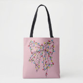 Tote Bag Lumières de Noël Coquette Bow (Devant)