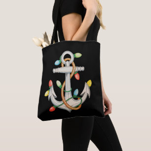 Tote Bag Lumières de Noël Xmas d'ancre de bateau de croisiè
