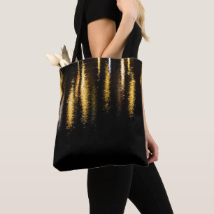 Tote Bag Lumières nocturnes Abstraites mer brillant or réfl