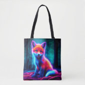 Tote Bag Luminescent renard animal profond bois foncé (Devant)