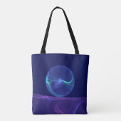 Tote Bag Lumineuse Bleu Violet Rêve Abstrait Fractal Art (Dos)