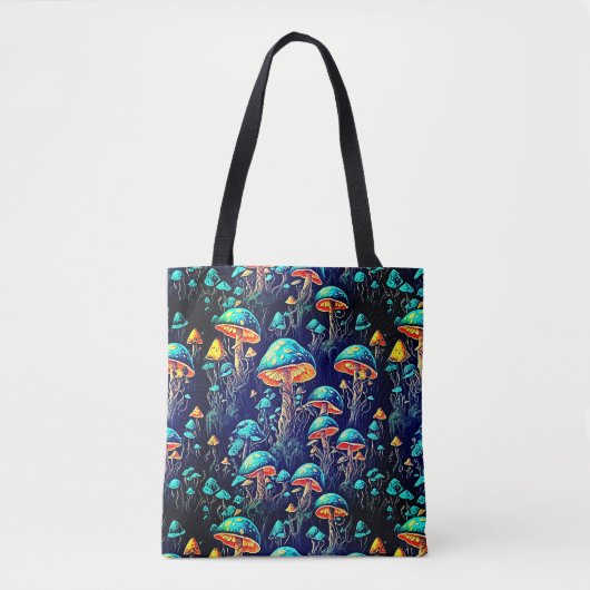 Tote Bag Luminez avec les MuShrooms rétro Fourre-tout (Devant)