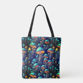 Tote Bag Luminez avec les MuShrooms rétro Fourre-tout (Dos)