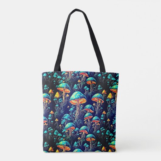 Tote Bag Luminez avec les MuShrooms rétro Fourre-tout (Dos)