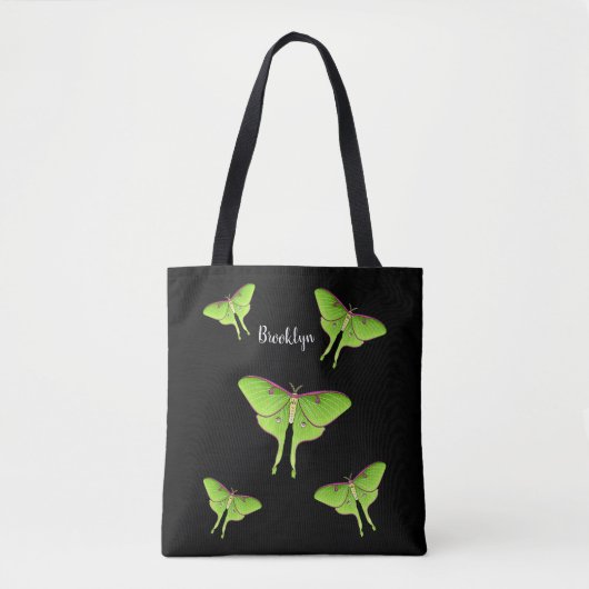 Tote Bag Luna Moth cartoon illustration (Devant)