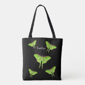 Tote Bag Luna Moth cartoon illustration (Dos)