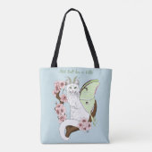 Tote Bag Luna Moth Moth Blanc Chat Vert (Dos)