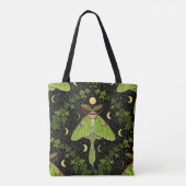 Tote Bag Luna moth, phases de lune et damas de lierre 2 (Dos)