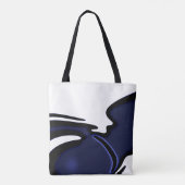 Tote Bag Lune bleue : Bleu Abstrait, Blanc & Noir (Dos)
