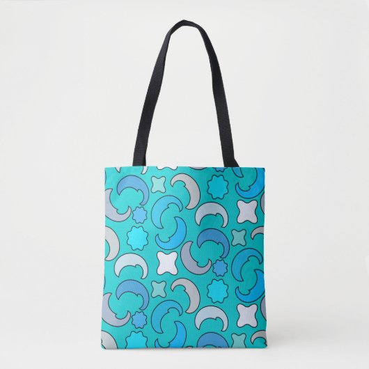 Tote Bag Lune bleue nuageuse (Devant)
