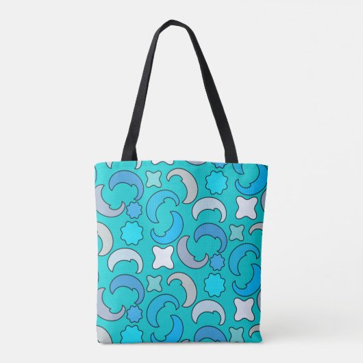 Tote Bag Lune bleue nuageuse (Dos)