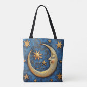 Tote Bag Lune céleste et étoiles (Dos)