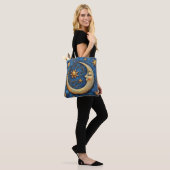 Tote Bag Lune céleste et étoiles (Sur le modèle)