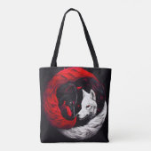Tote Bag Lune Crimson Loup blanc rouge (Dos)