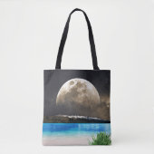 Tote Bag Lune Et Plage (Devant)