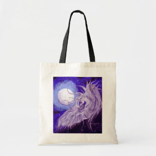 Tote Bag Lune lunaire pourpre bleue de Pegasus Pegacorn de