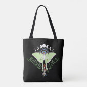 Tote Bag Lune Papillon Éthéré Vert Mystique Céleste (Dos)