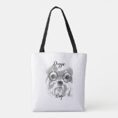 Tote Bag Lunettes Chien Shih Tzu (Dos)