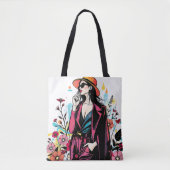 Tote Bag Lunettes de soleil chic Art botanique double face� (Devant)