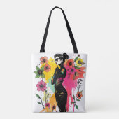 Tote Bag Lunettes de soleil chic Art botanique double face� (Dos)