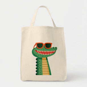 Tote Bag Lunettes de soleil de crocodile drôle Mignon anima