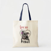 Tote Bag Lunettes de soleil Pitbull mignonnes (Devant)