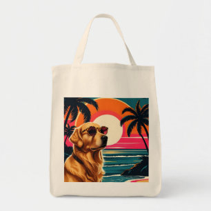 Tote Bag Lunettes de soleil pour chien rétro Plage au couch