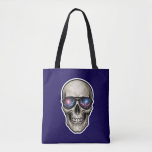 Tote Bag Lunettes étoilées crâne