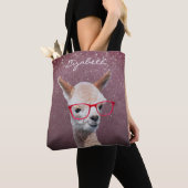 Tote Bag Lunettes Rouge Alpaca, Parties scintillant Lavdr T (De près)